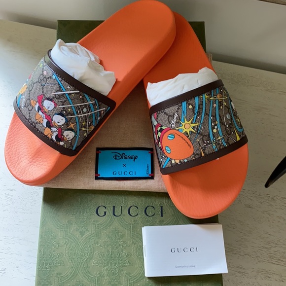 Gucci | Shoes | Gucci X Disney Pursuit Donald Duck Slide Sandal | Poshmark